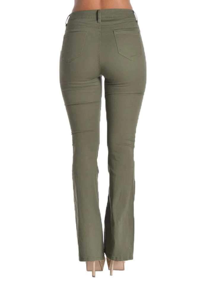 Women's Colored Bootcut Pants - Image 4