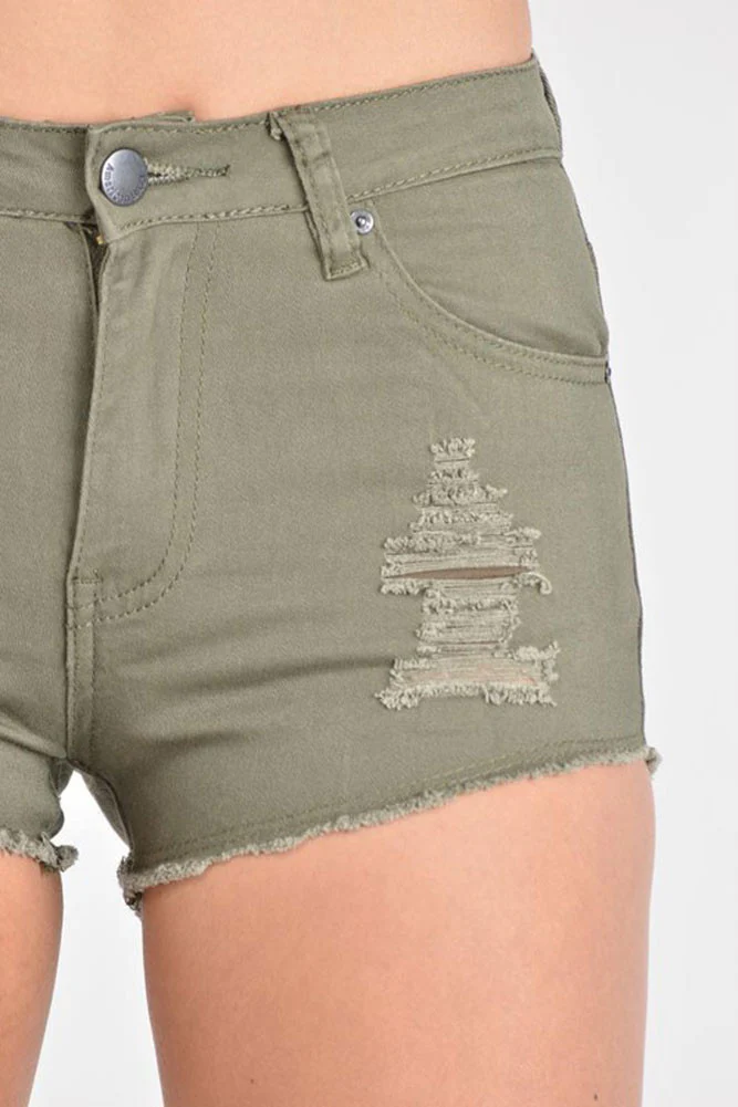 Women's Colored Distressed Shorts - Image 15