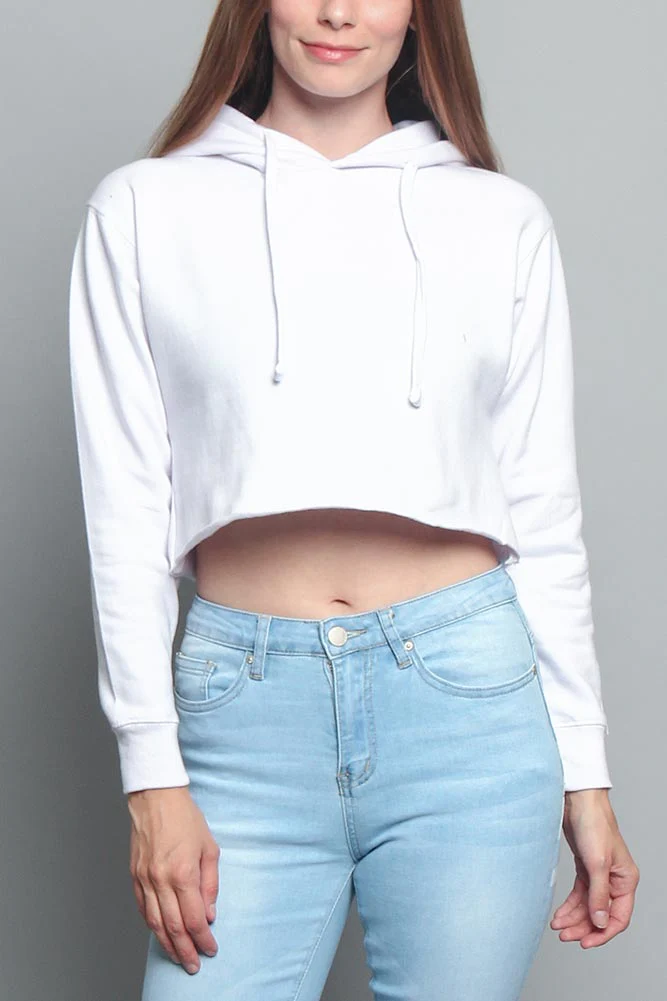 Women's Essential Cropped Long Sleeve Hoodie - Image 102