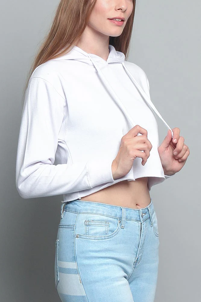 Women's Essential Cropped Long Sleeve Hoodie - Image 103