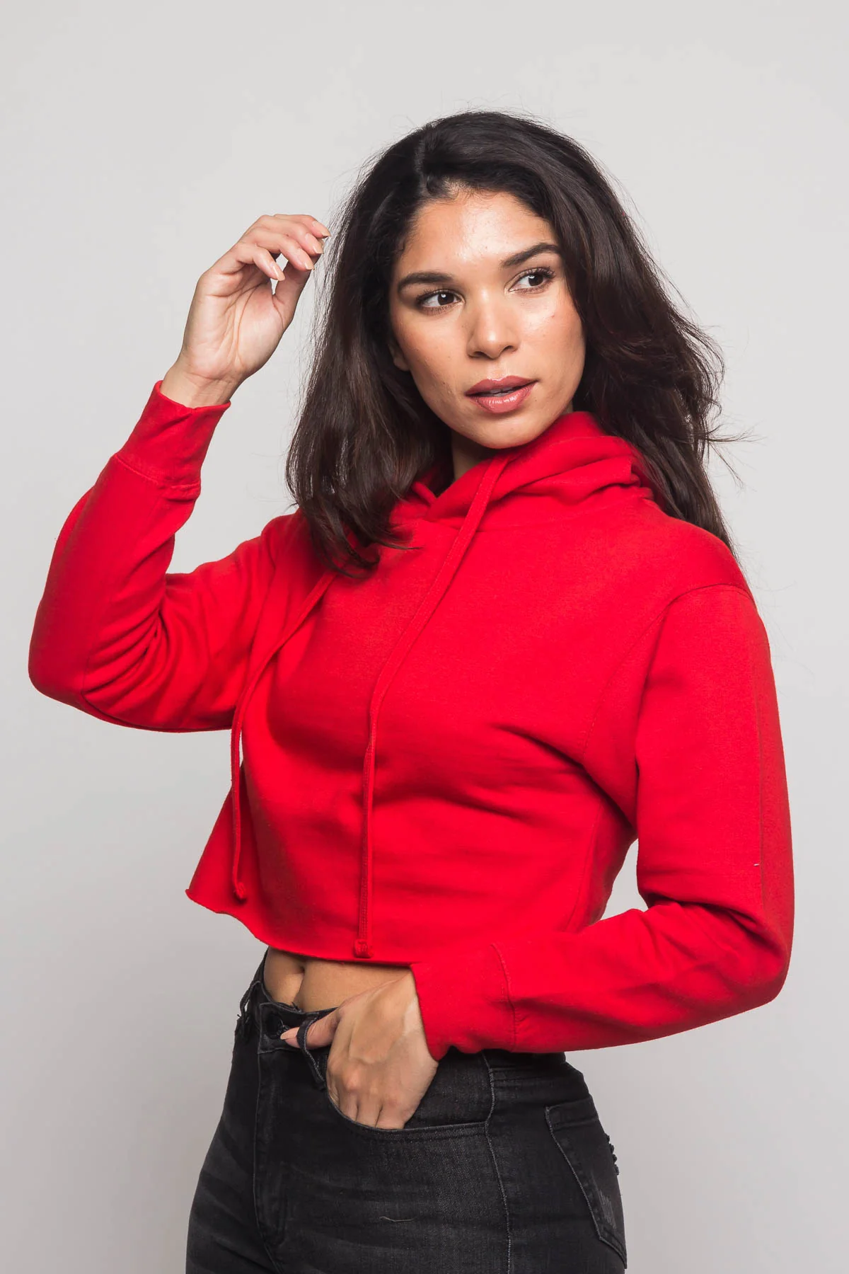 Women's Essential Cropped Long Sleeve Hoodie - Image 110