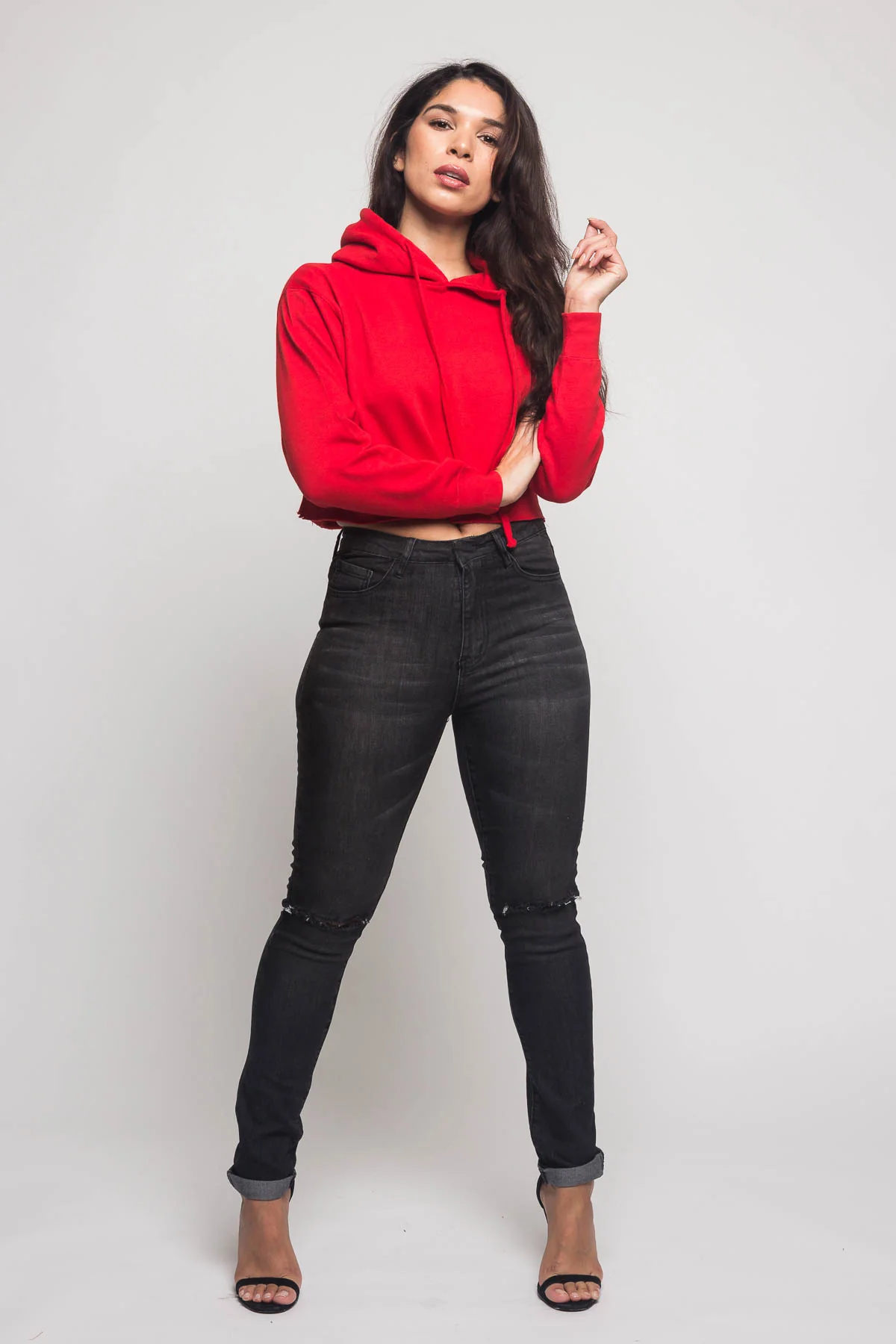Women's Essential Cropped Long Sleeve Hoodie - Image 114
