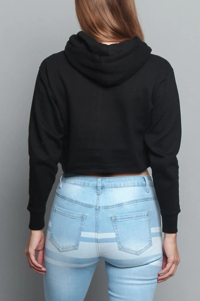 Women's Essential Cropped Long Sleeve Hoodie - Image 23