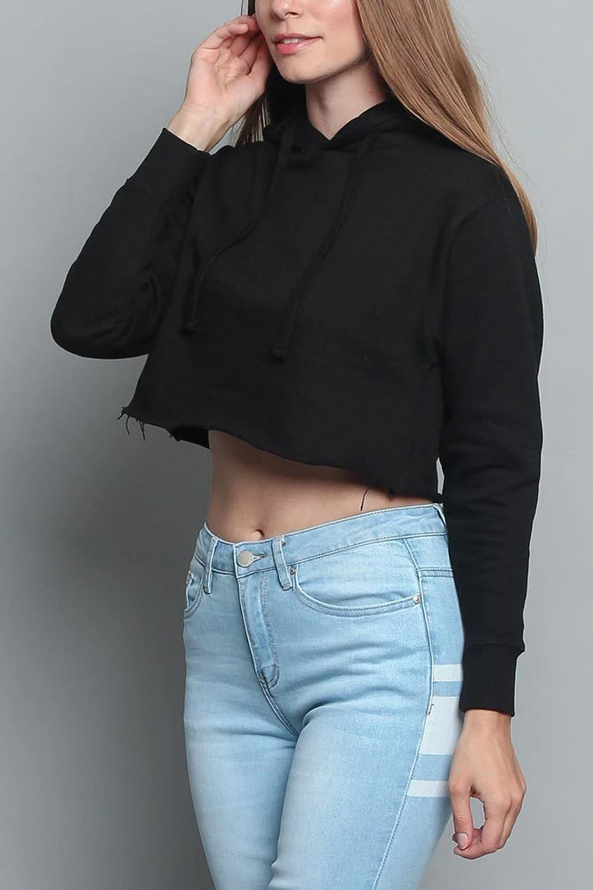 Women's Essential Cropped Long Sleeve Hoodie - Image 24