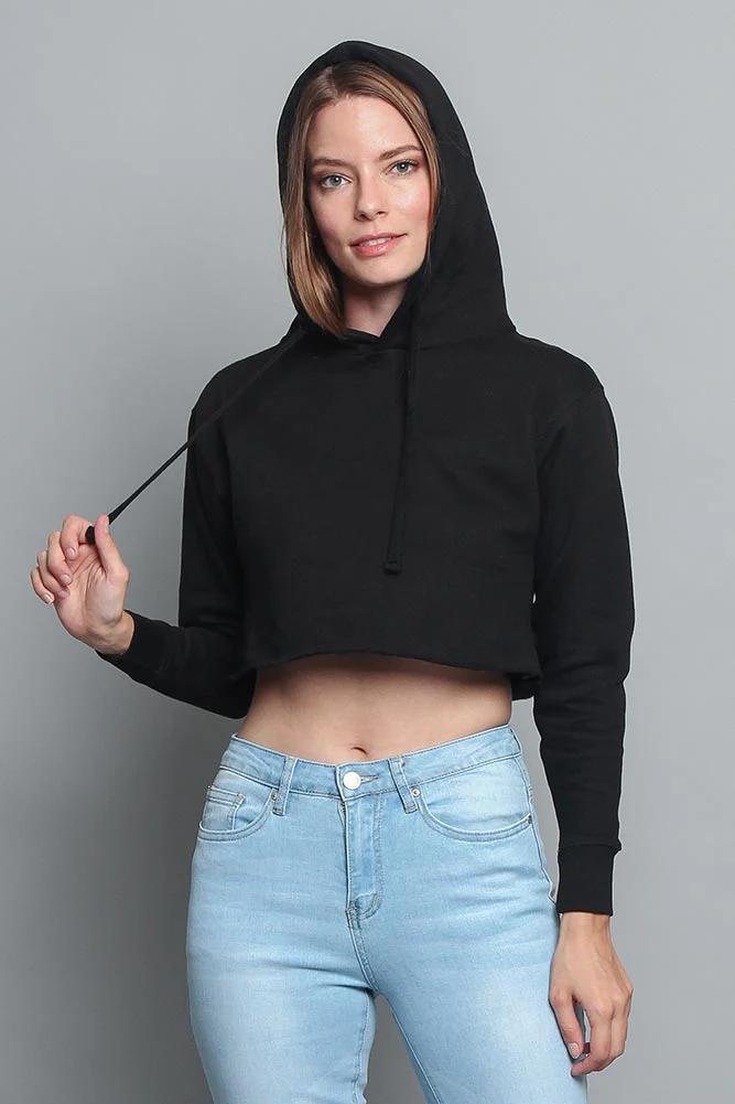 Women's Essential Cropped Long Sleeve Hoodie - Image 25