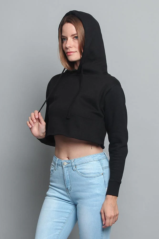 Women's Essential Cropped Long Sleeve Hoodie - Image 26