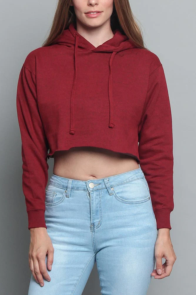 Women's Essential Cropped Long Sleeve Hoodie - Image 28