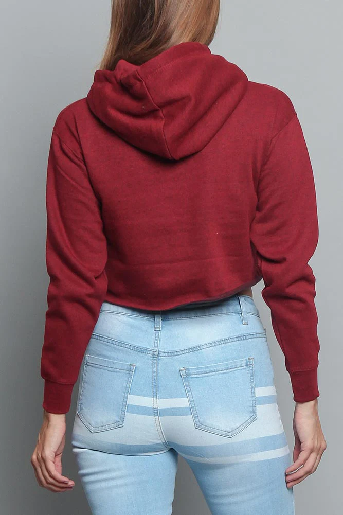 Women's Essential Cropped Long Sleeve Hoodie - Image 30