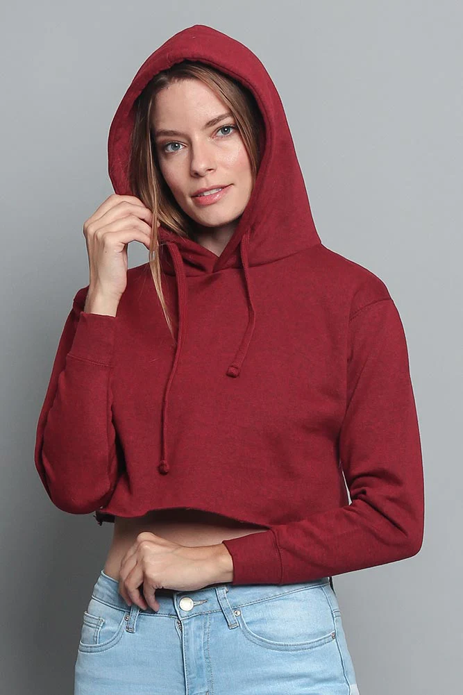 Women's Essential Cropped Long Sleeve Hoodie - Image 32