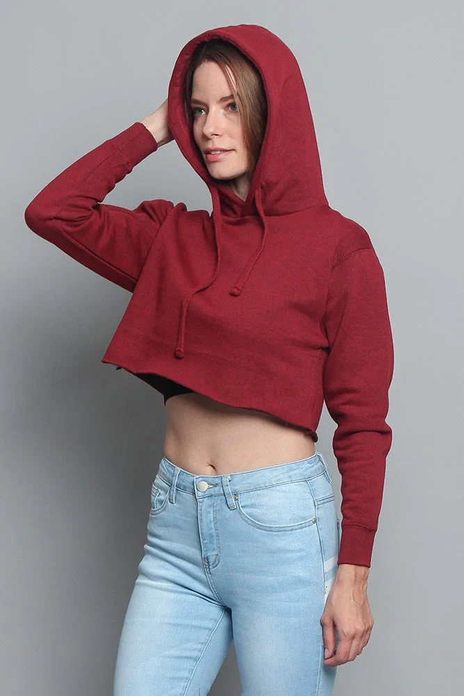 Women's Essential Cropped Long Sleeve Hoodie - Image 33