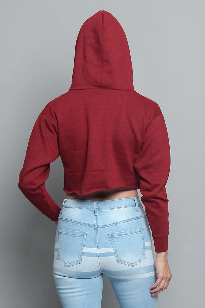 Women's Essential Cropped Long Sleeve Hoodie - Image 34