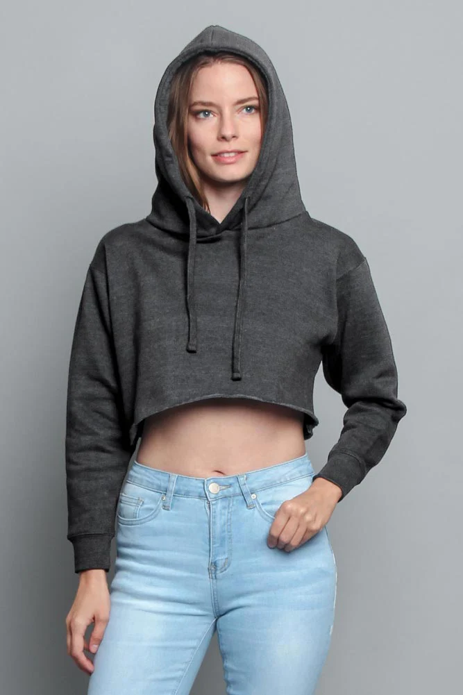 Women's Essential Cropped Long Sleeve Hoodie - Image 39