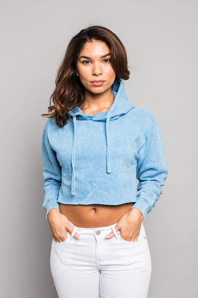 Women's Essential Cropped Long Sleeve Hoodie - Image 52