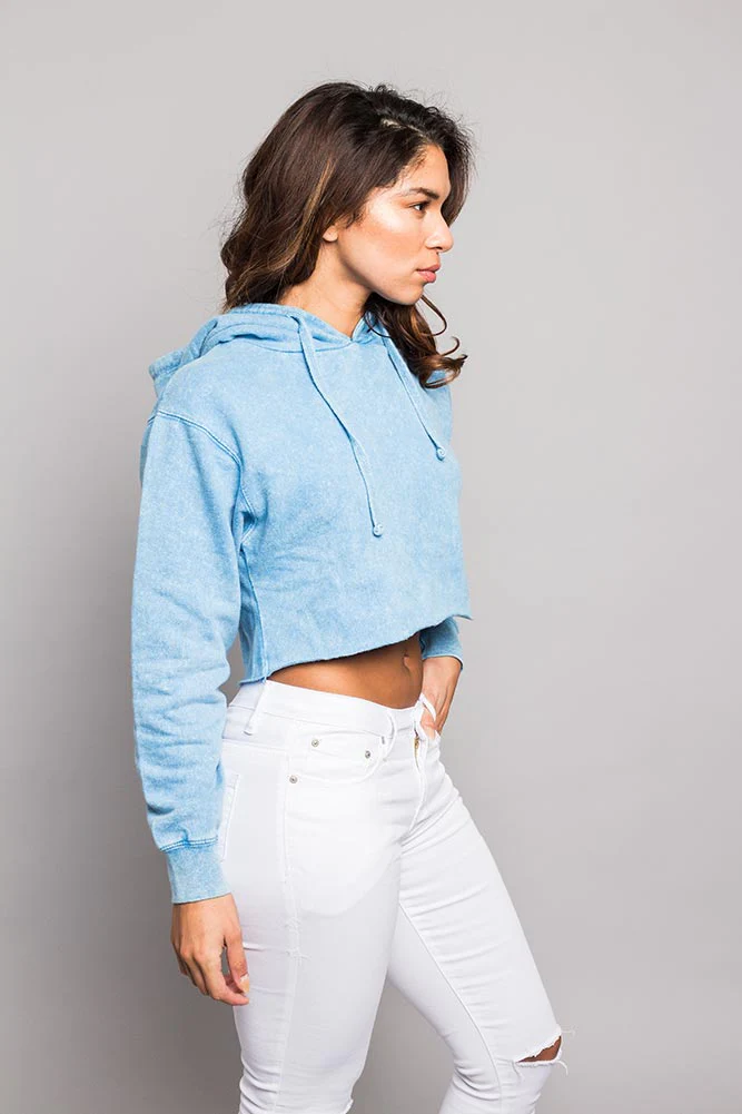 Women's Essential Cropped Long Sleeve Hoodie - Image 55