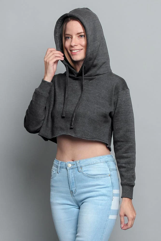 Women's Essential Cropped Long Sleeve Hoodie - Image 58