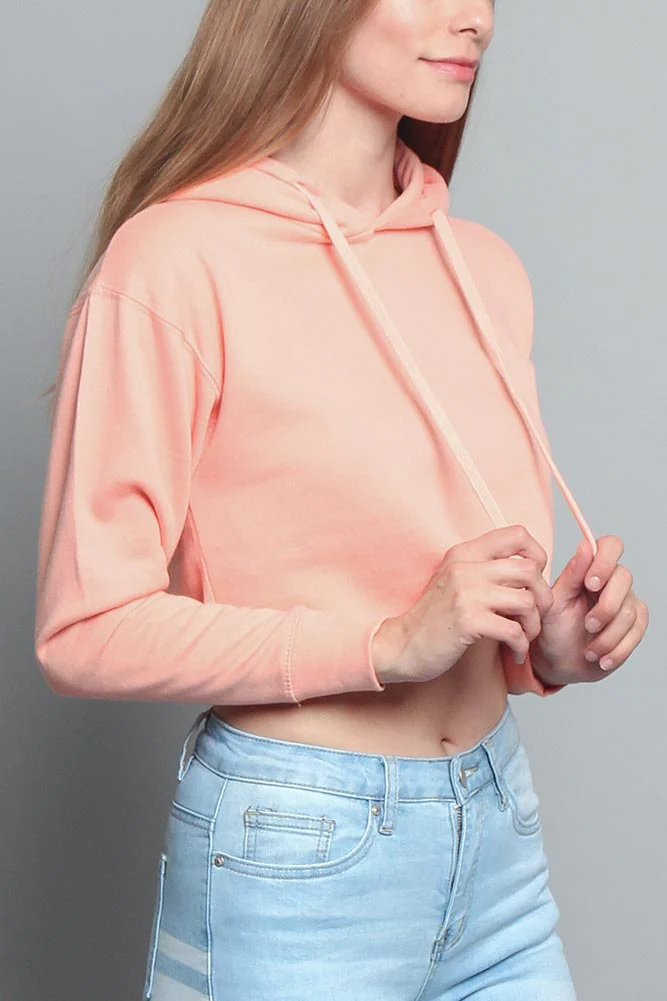 Women's Essential Cropped Long Sleeve Hoodie - Image 61