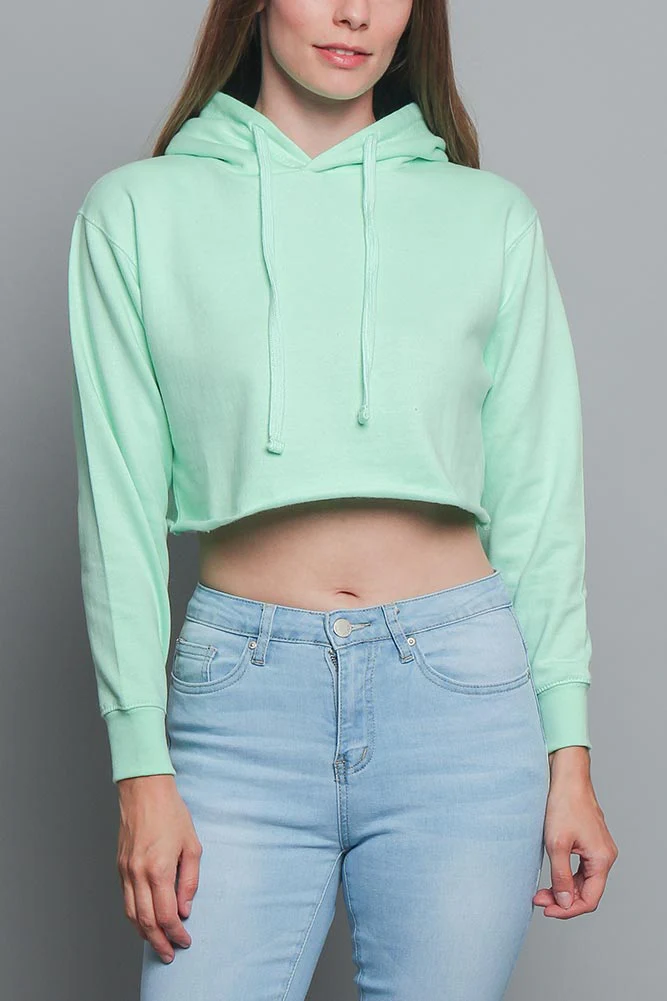Women's Essential Cropped Long Sleeve Hoodie - Image 74