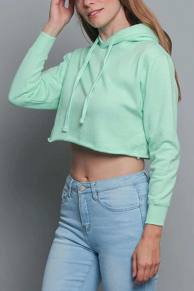 Women's Essential Cropped Long Sleeve Hoodie - Image 77