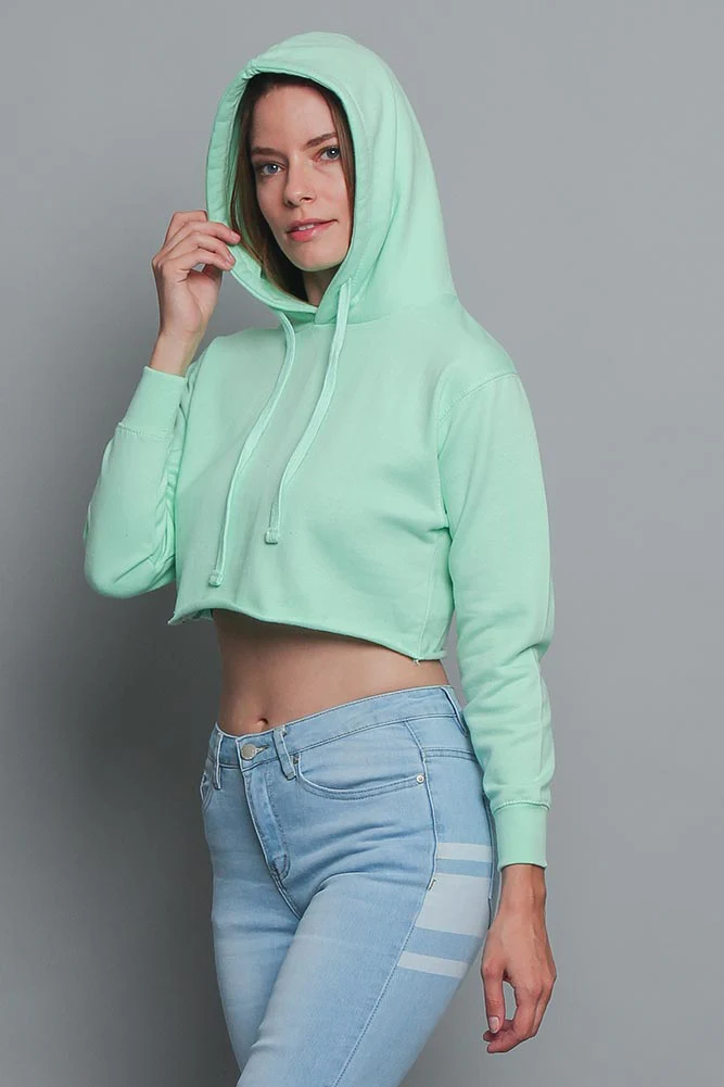 Women's Essential Cropped Long Sleeve Hoodie - Image 79