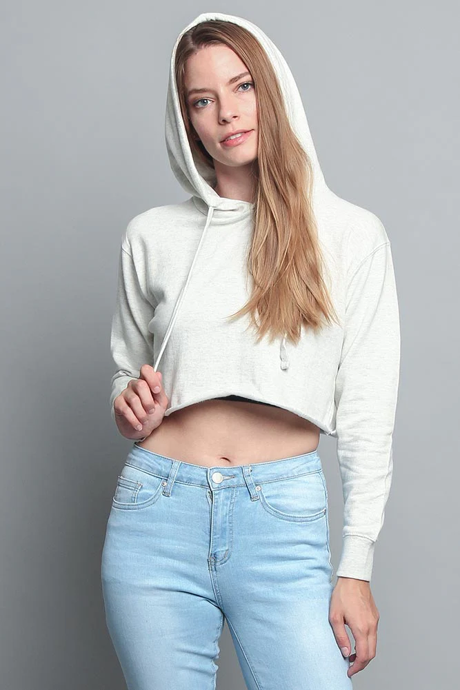 Women's Essential Cropped Long Sleeve Hoodie - Image 92