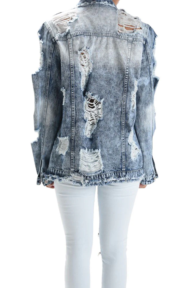 Women's Destroyed Boyfriend Jacket - Image 3
