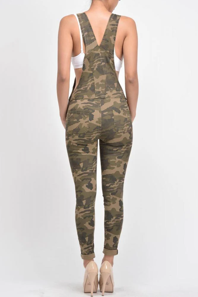 Women's Destroyed Skinny Overalls - Image 12