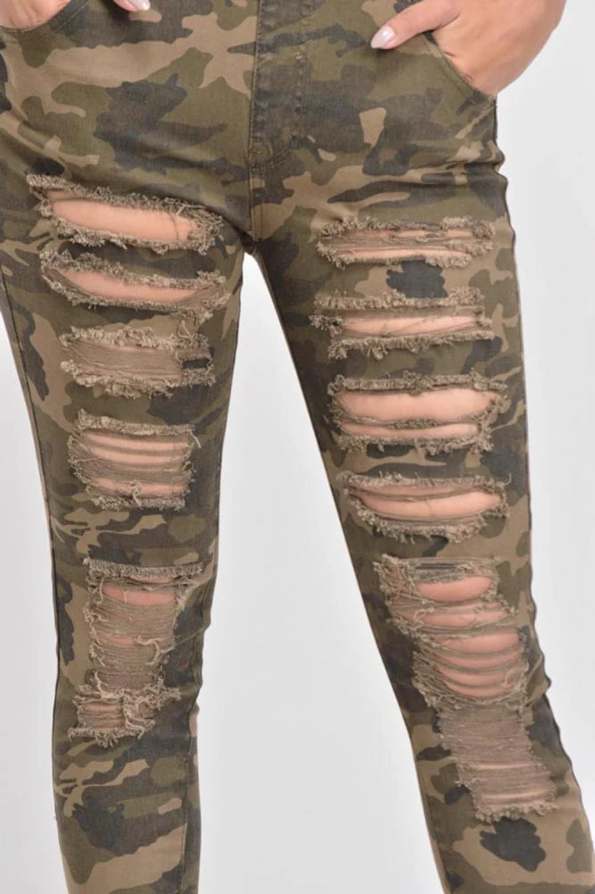 Women's Destroyed Skinny Overalls - Image 13