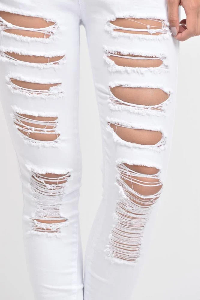 Women's Destroyed Skinny Overalls - Image 25