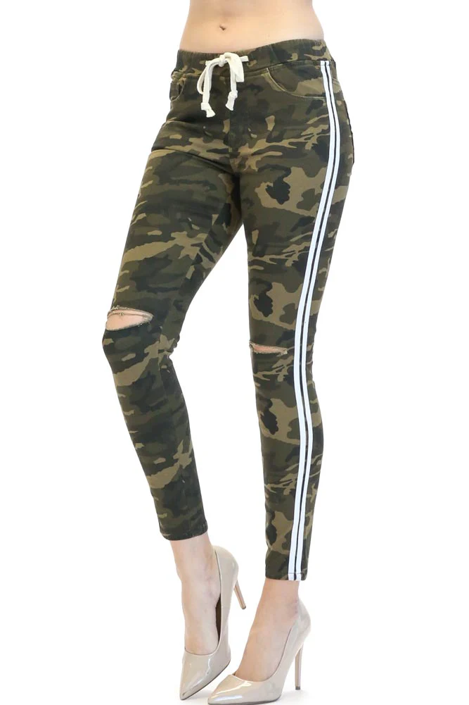 Women's Destroyed Thick Side Striped Jogger - Image 14