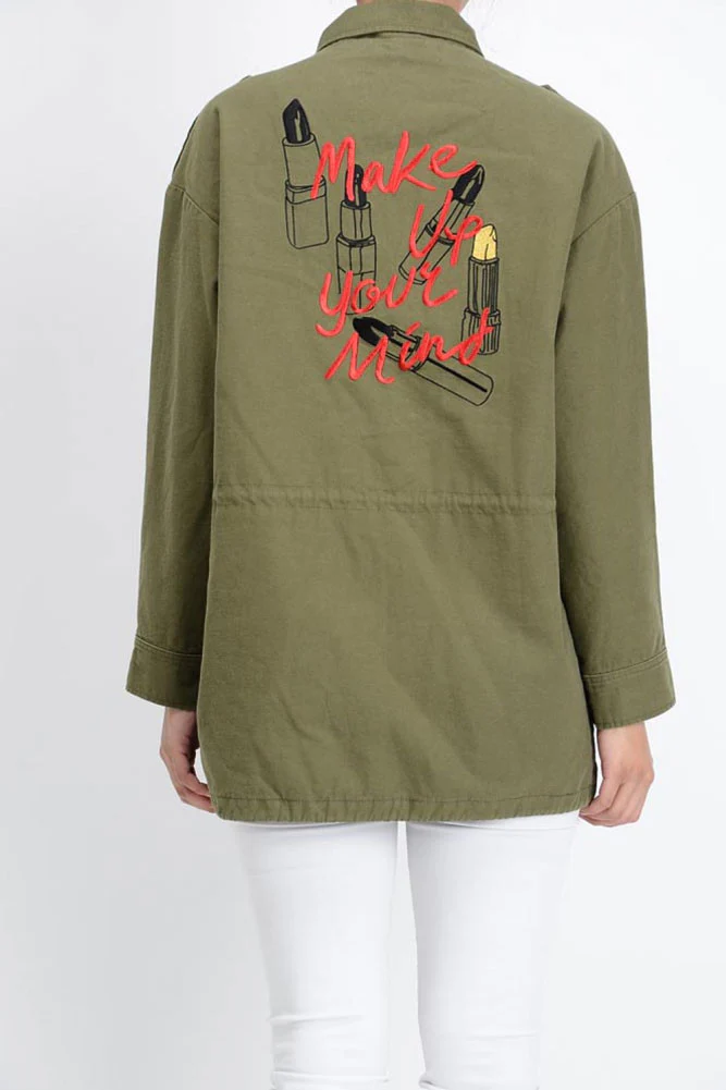 Women's Embroidered Military Jacket - Image 3