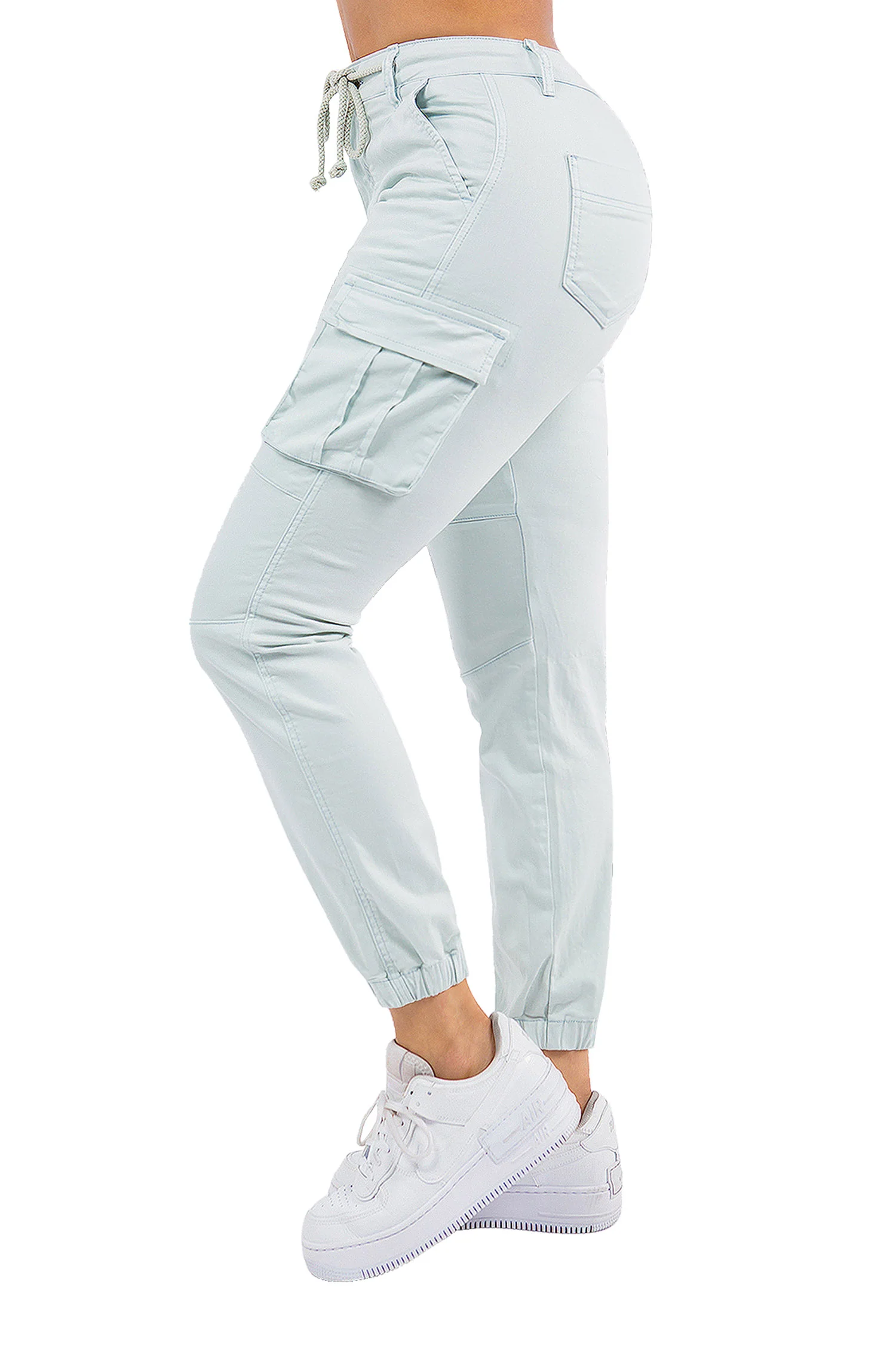 Women's Essential Basic Cropped Colored Cargo Joggers (New Colorways) - Image 12