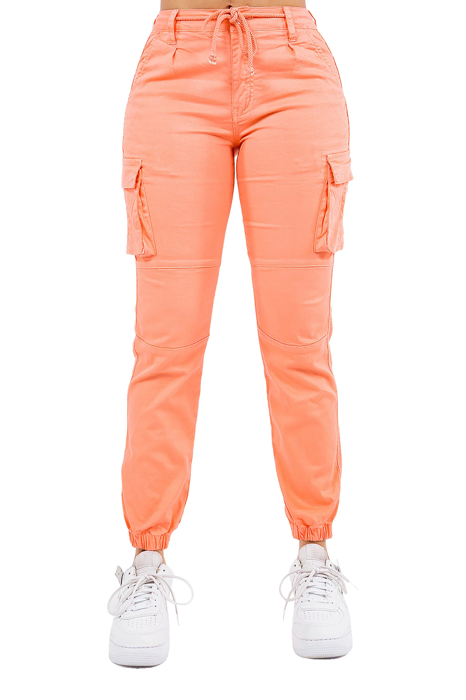 Women's Essential Basic Cropped Colored Cargo Joggers (New Colorways) - Image 16