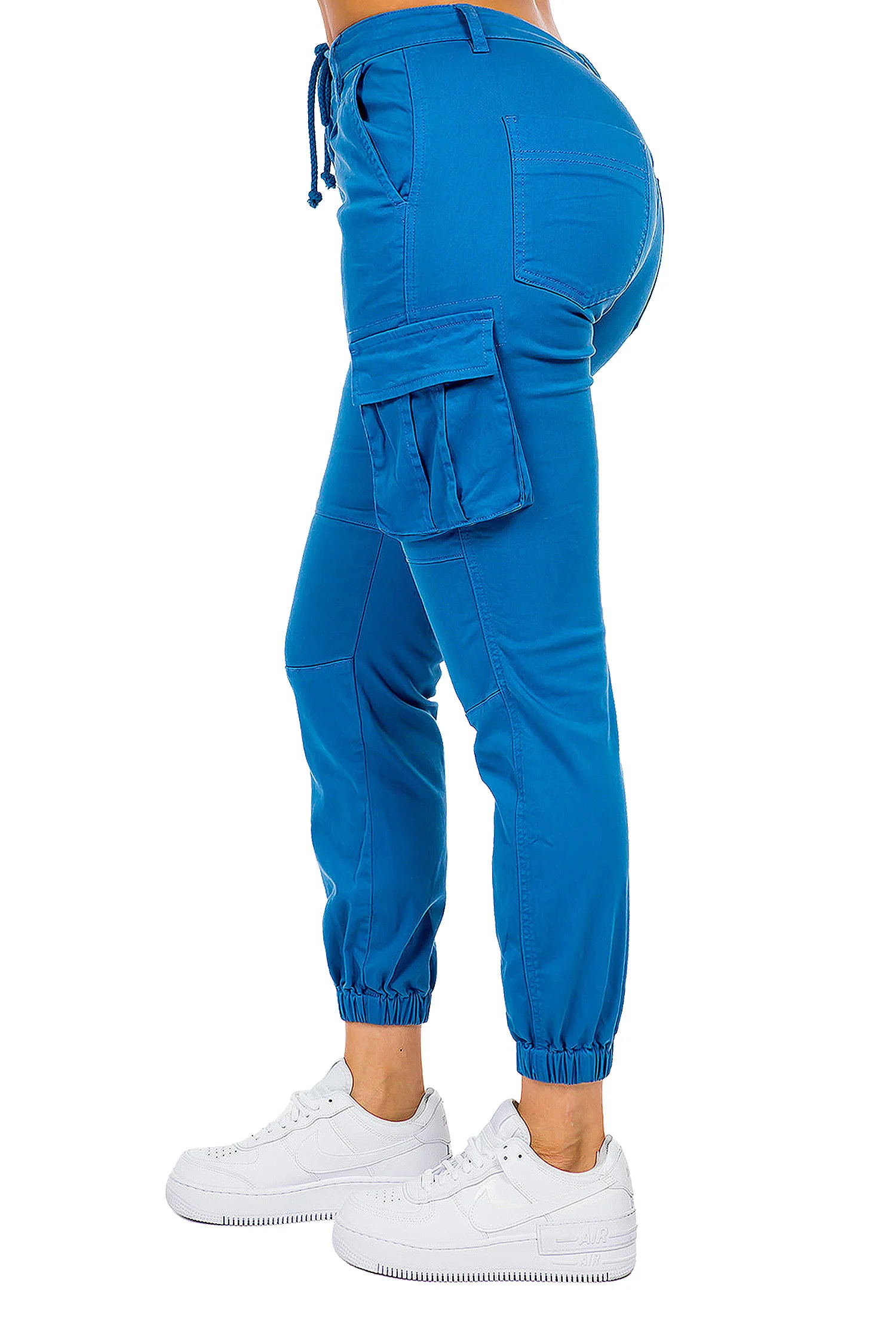 Women's Essential Basic Cropped Colored Cargo Joggers (New Colorways) - Image 26