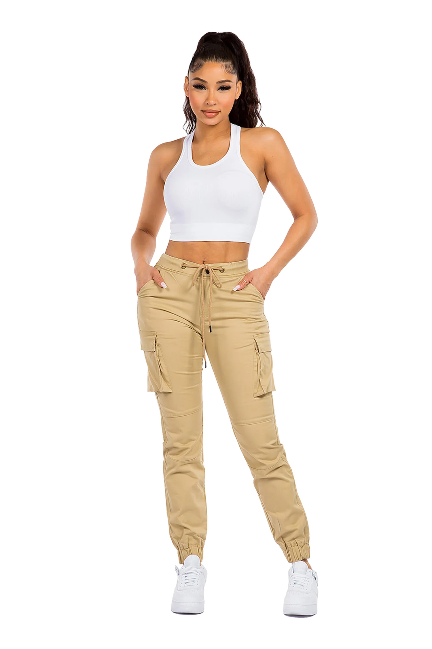 Women's Essential High Rise Cargo Joggers - Image 30