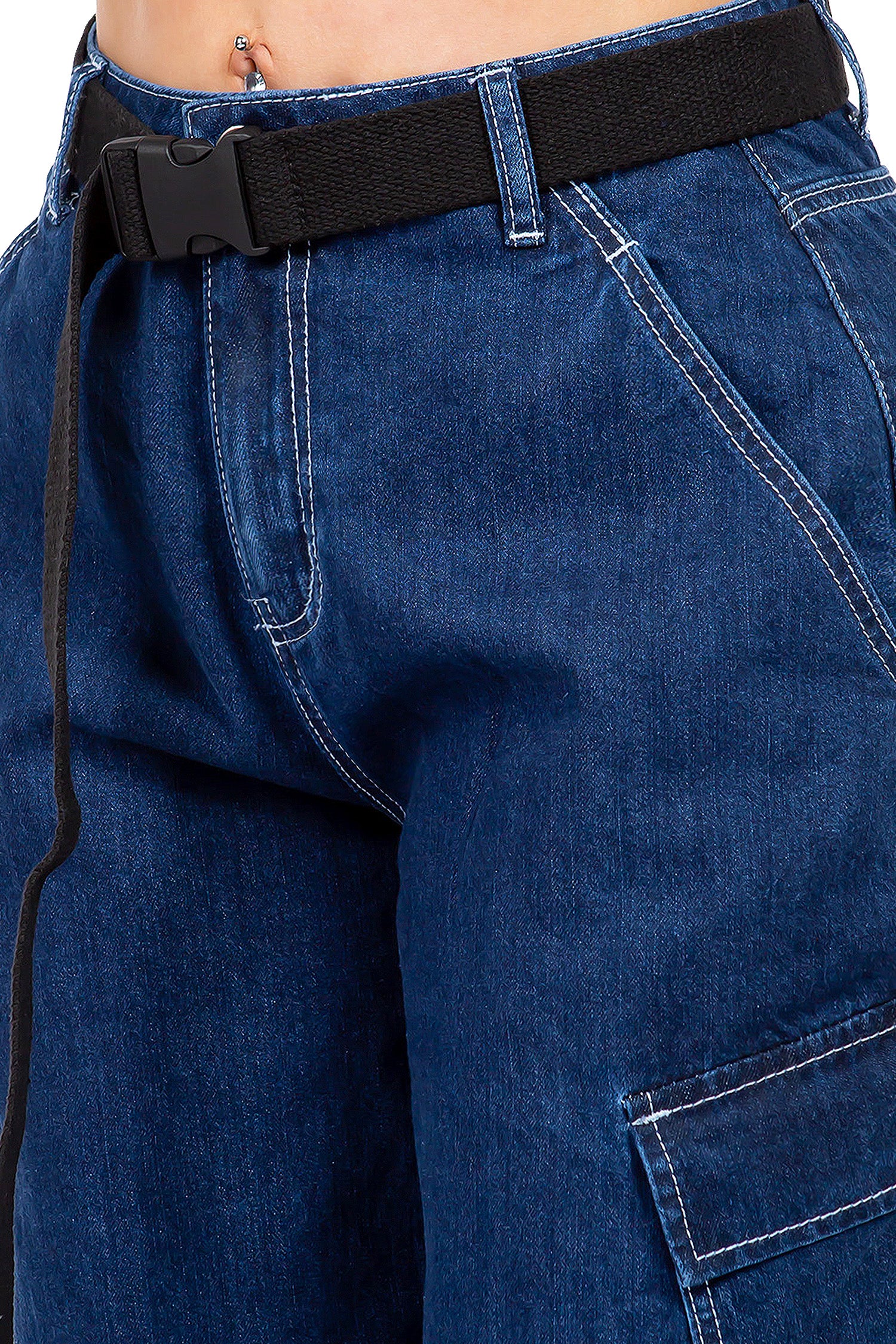 Women's Essential High Rise Carpenter Wide Leg Jeans - Image 15