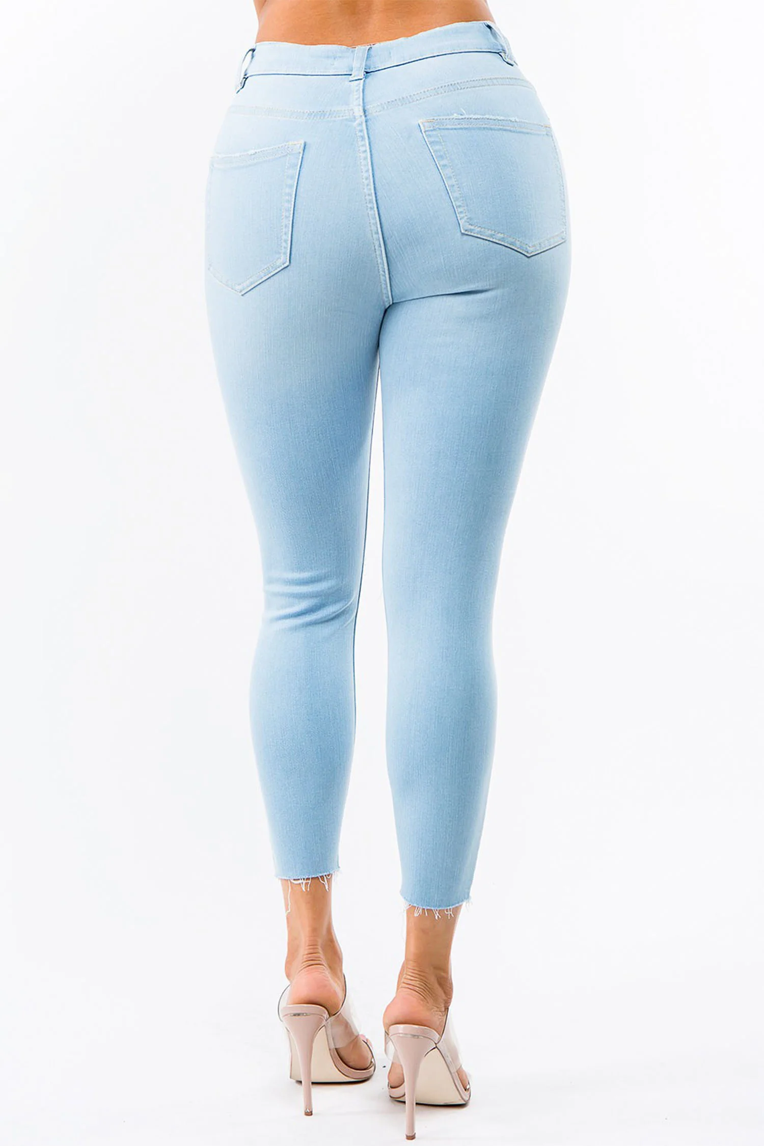 Women's Essential High Rise Distressed Skinny Jeans - Image 3