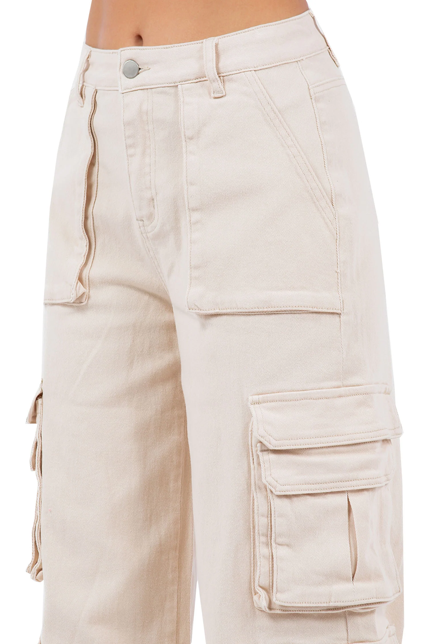Women's Essential High Waist Multi Pocket Cargo Pants - Image 17