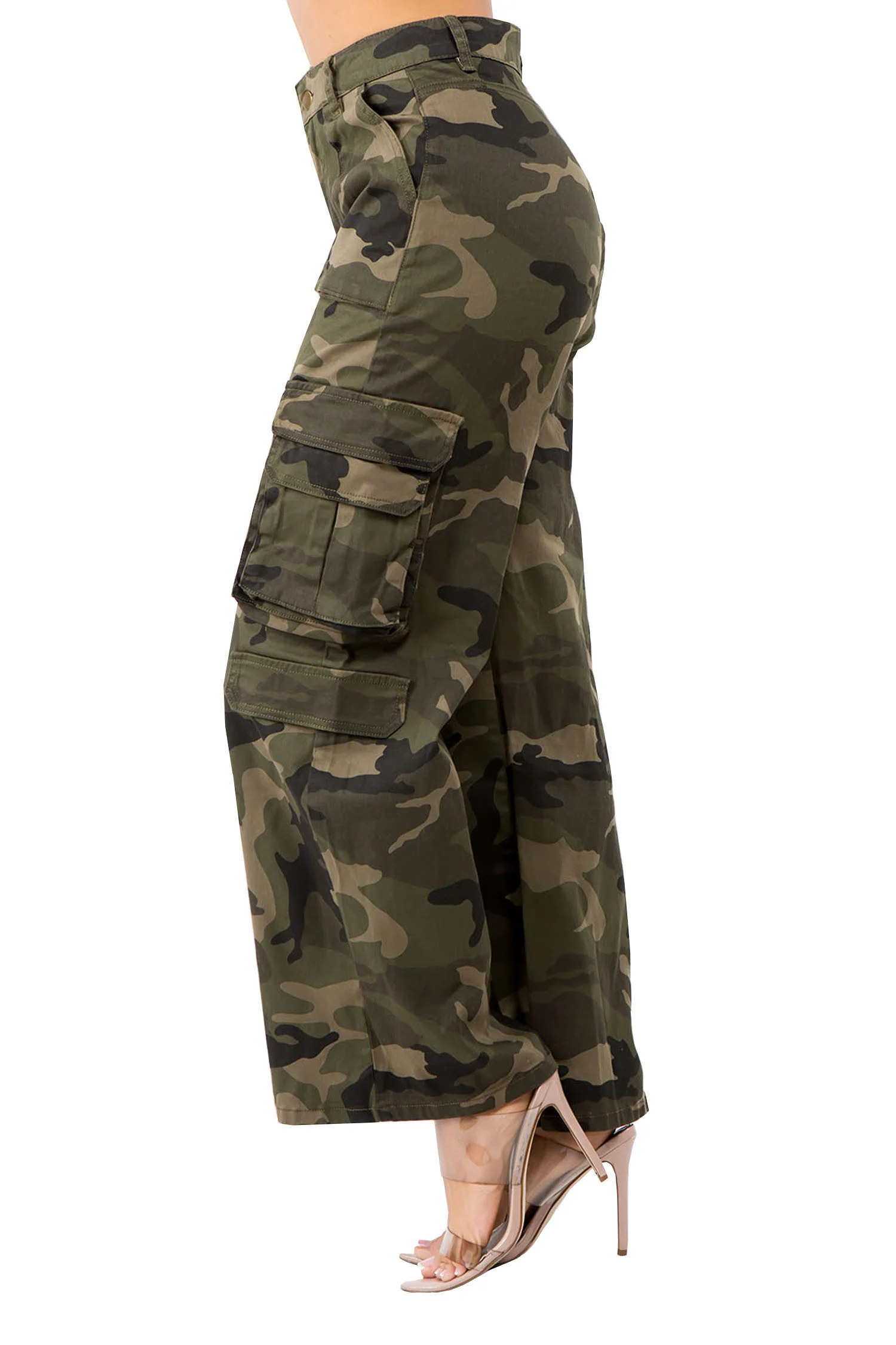 Women's Essential High Waist Multi Pocket Cargo Pants - Image 2