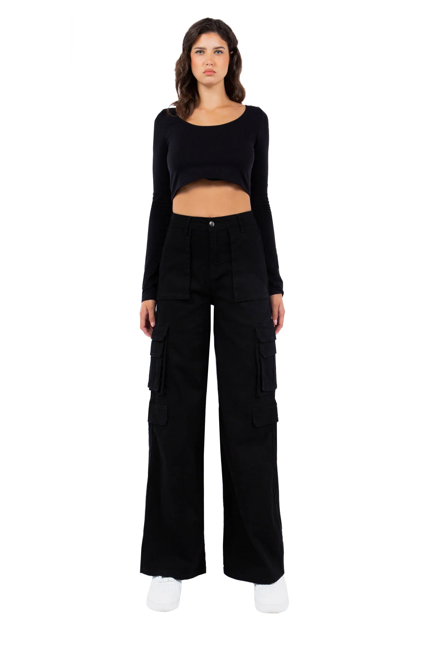Women's Essential High Waist Multi Pocket Cargo Pants - Image 22