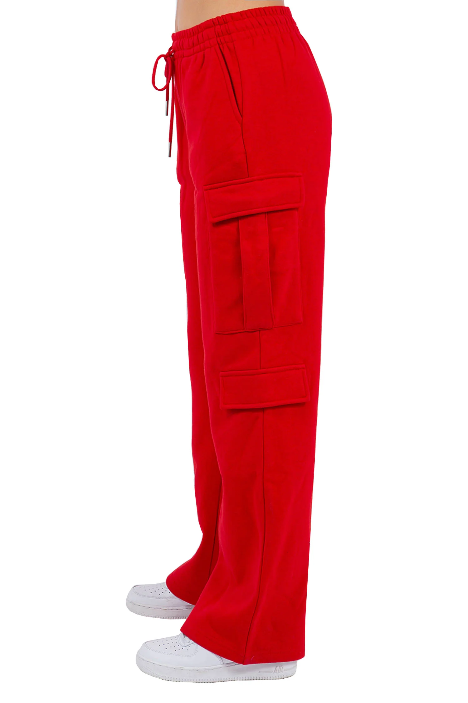Women's Essential High Waist Wide Fit Cargo Sweat Pants - Image 12