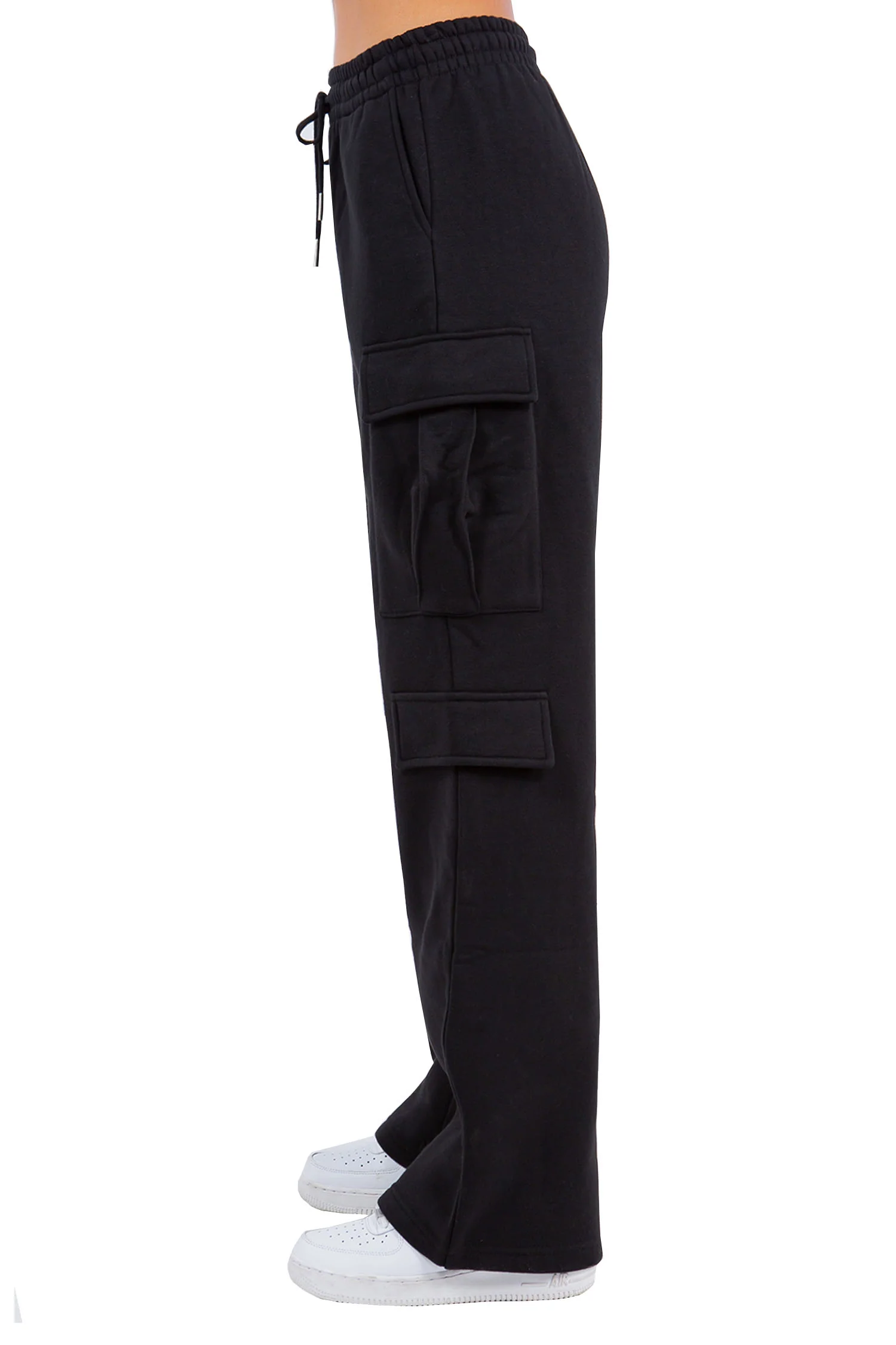Women's Essential High Waist Wide Fit Cargo Sweat Pants - Image 7