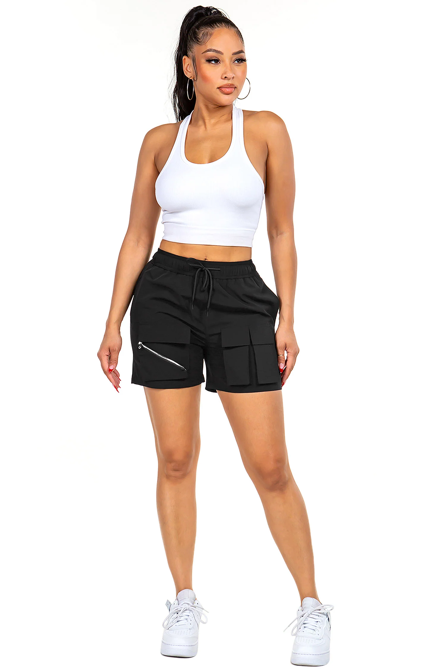 Women's Essential Light Weight Cargo Nylon Shorts - Image 23