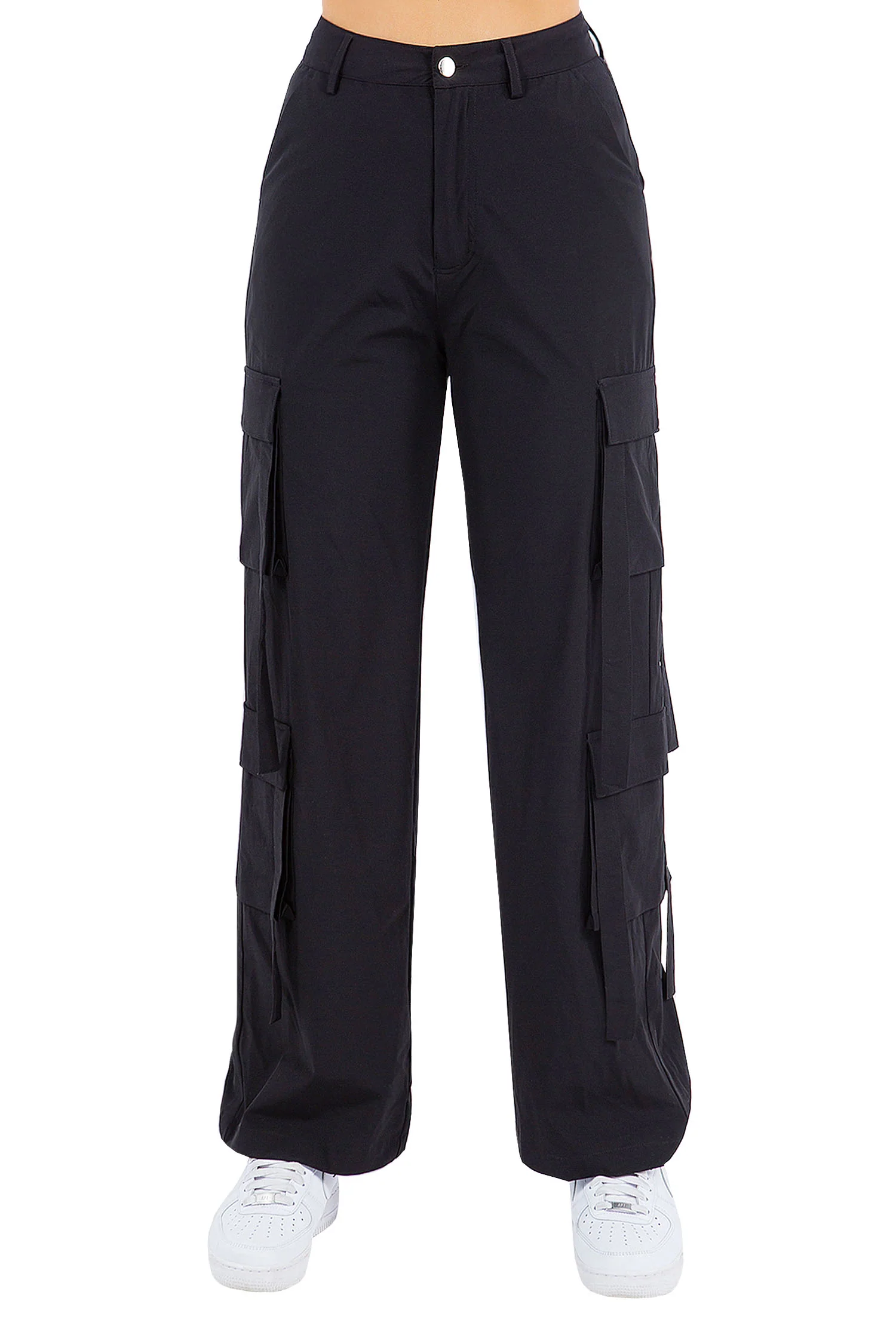 Women's Essential Multi Pocket Nylon Straight Pants - Image 21