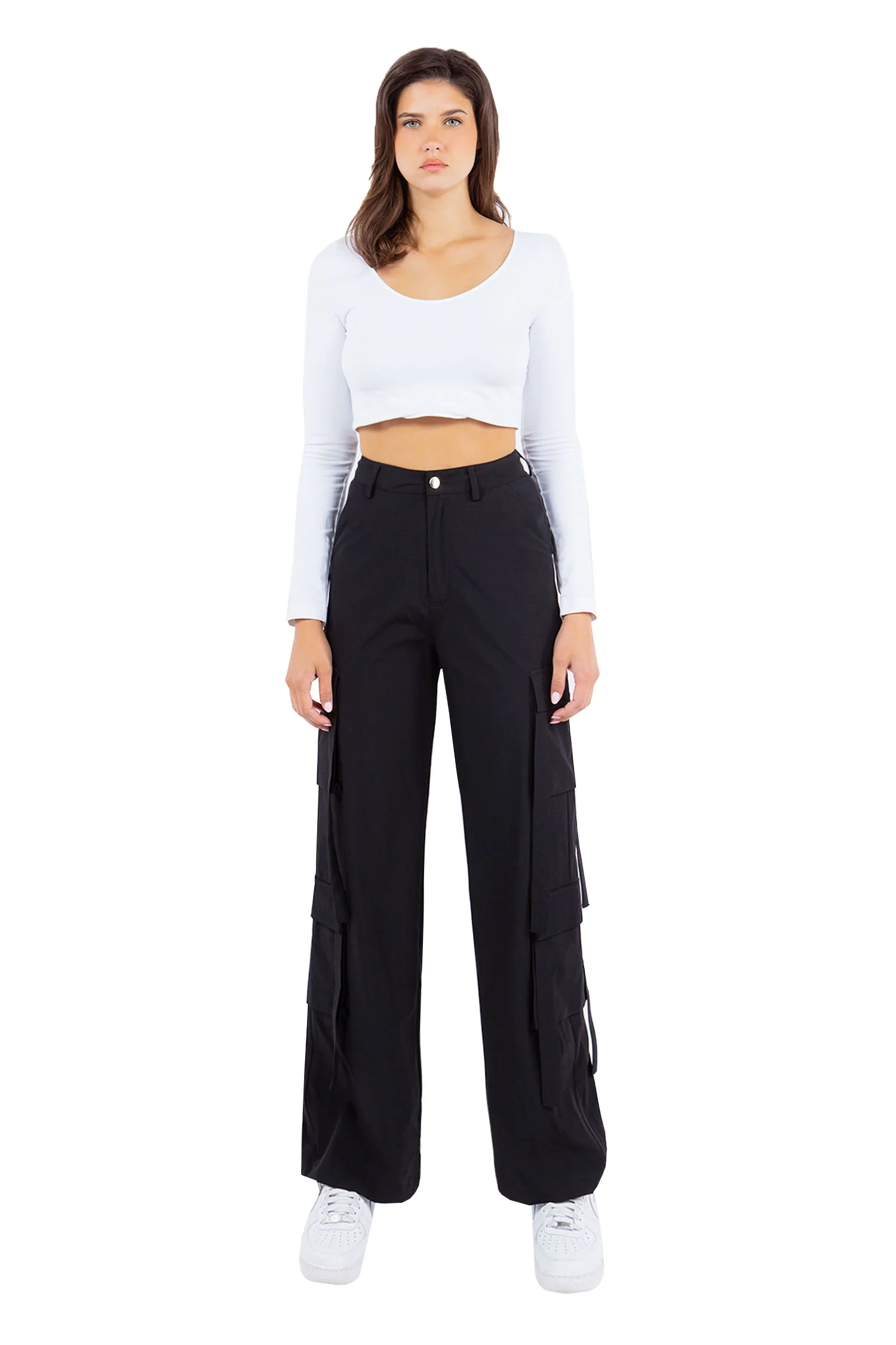 Women's Essential Multi Pocket Nylon Straight Pants - Image 24