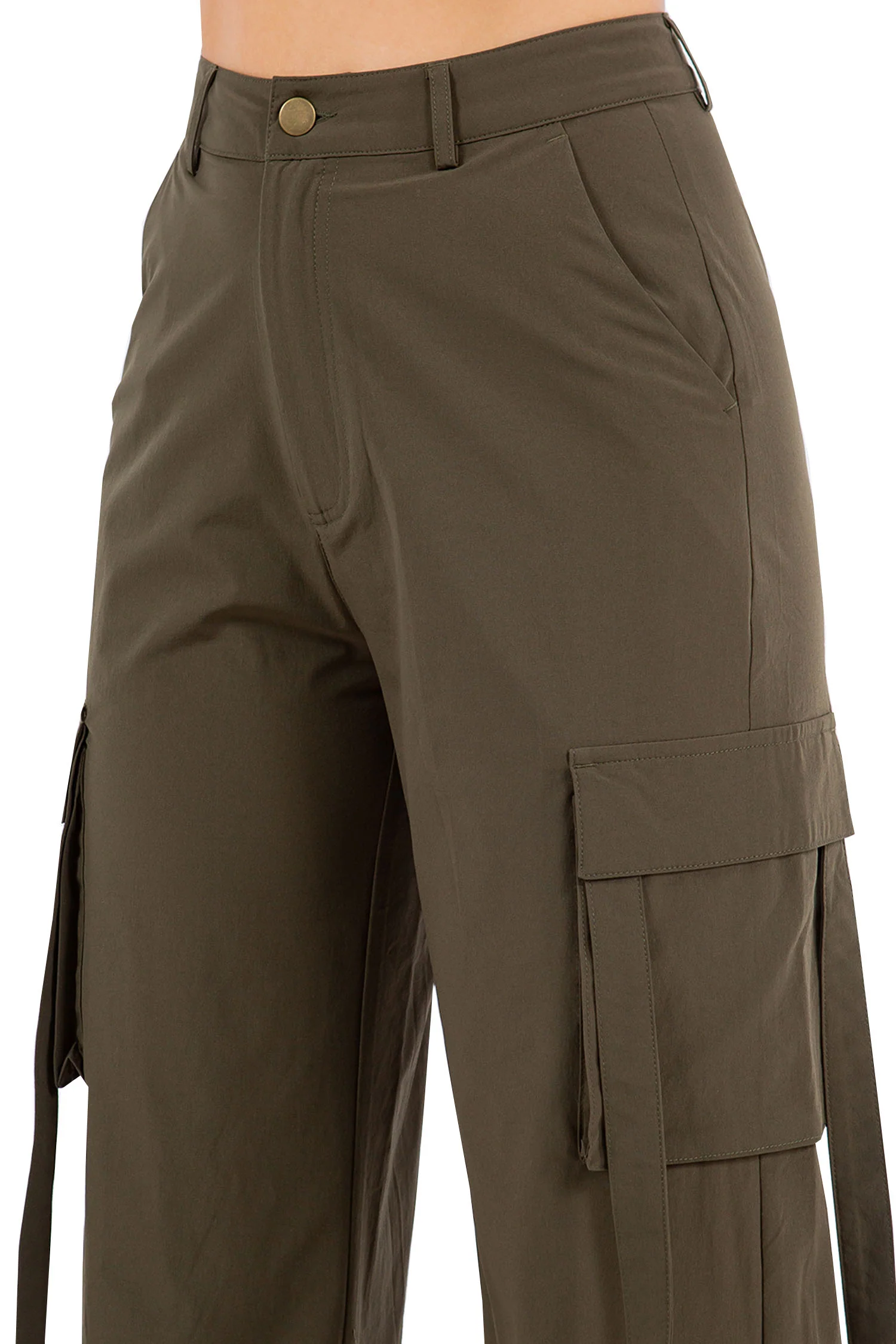 Women's Essential Multi Pocket Nylon Straight Pants - Image 5