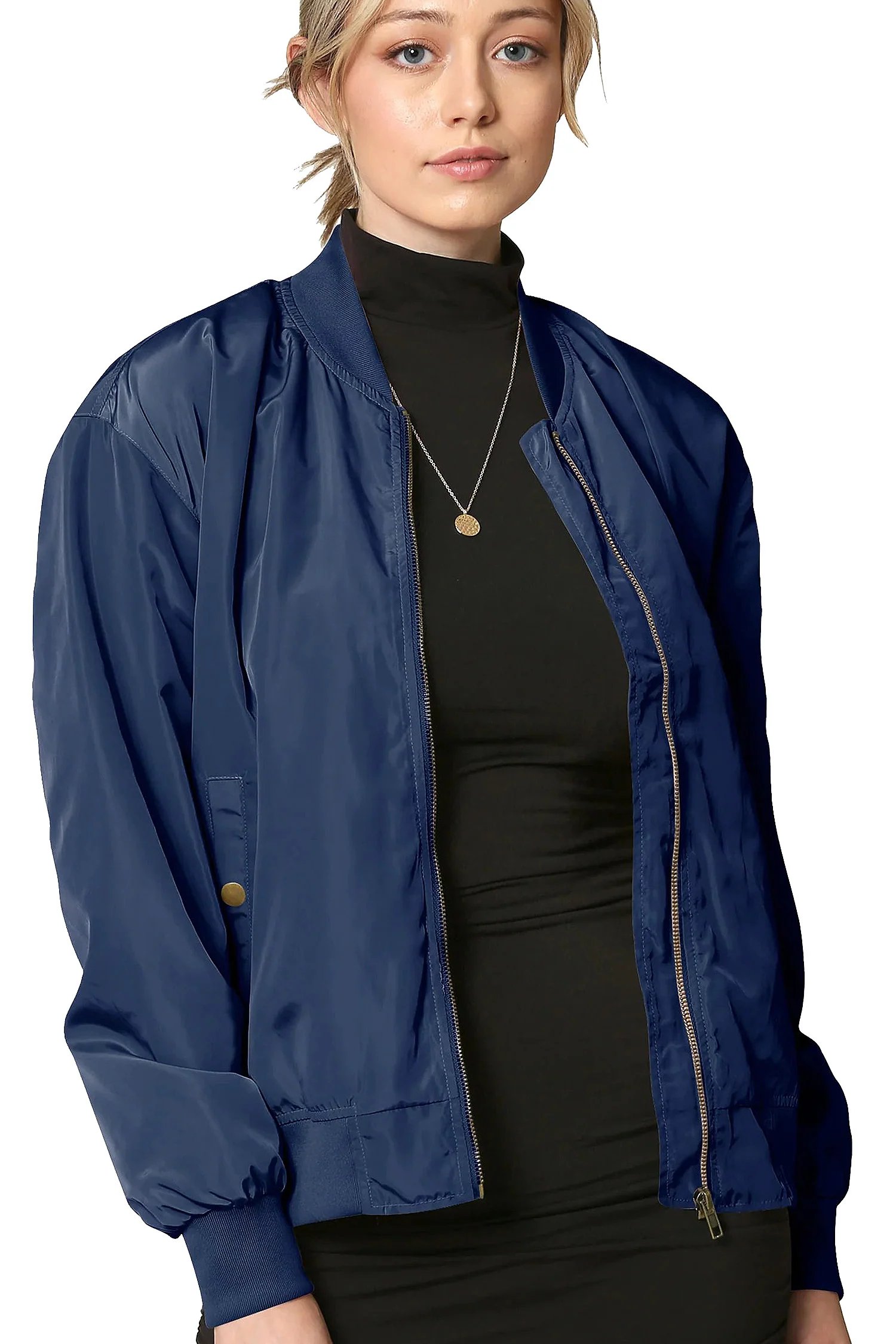 Women's Essential Lightweight Multi Pocket Windbreaker Bomber Jacket - Image 19