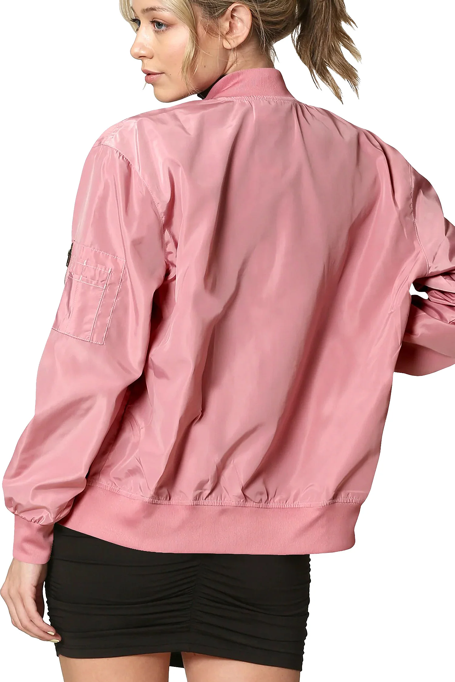 Women's Essential Lightweight Multi Pocket Windbreaker Bomber Jacket - Image 2