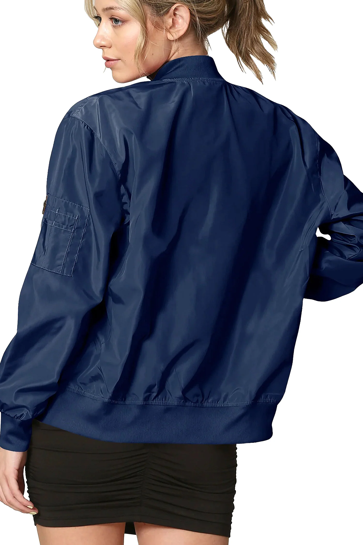 Women's Essential Lightweight Multi Pocket Windbreaker Bomber Jacket - Image 20