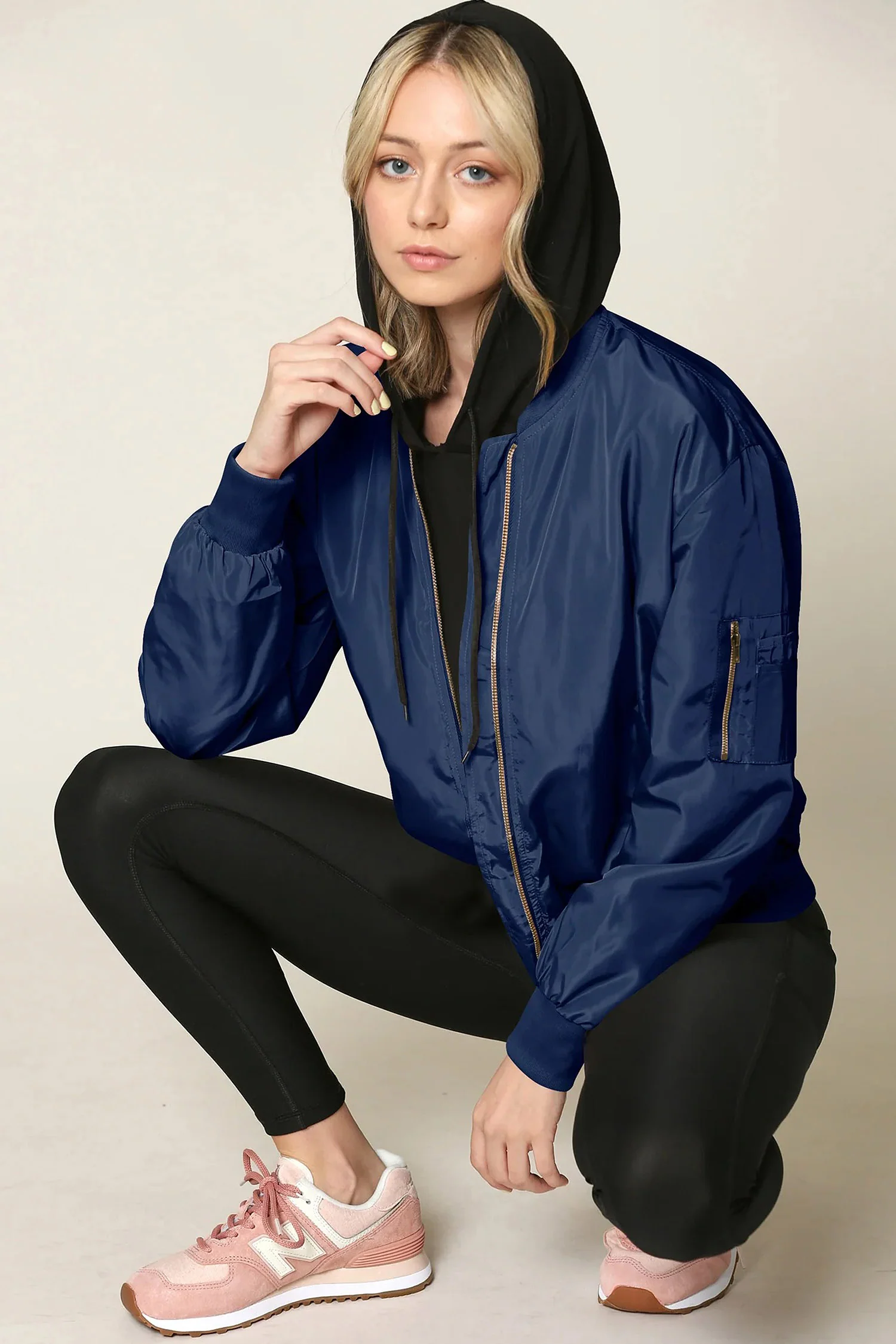 Women's Essential Lightweight Multi Pocket Windbreaker Bomber Jacket - Image 22