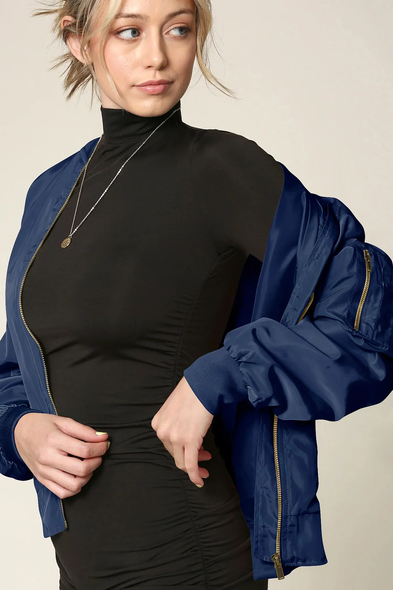 Women's Essential Lightweight Multi Pocket Windbreaker Bomber Jacket - Image 23